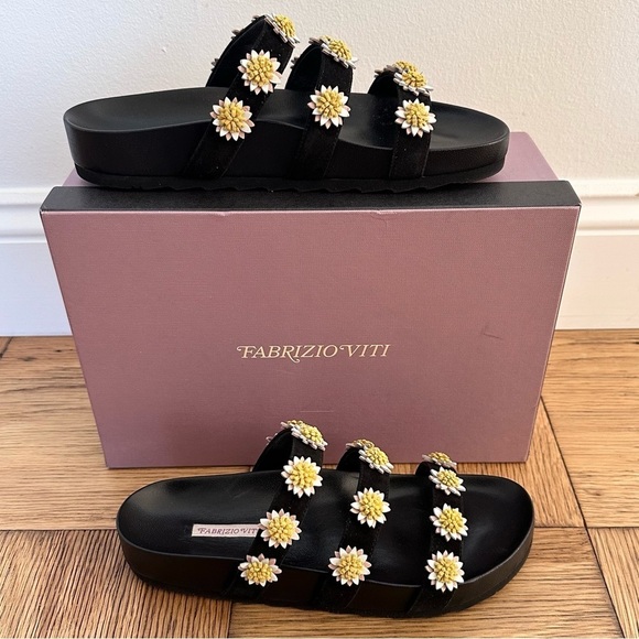 Fabrizio Viti Daisy Berkley slides in black - Picture 2 of 8